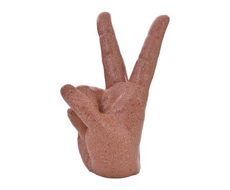 Escultura em Resina Hand Peace - Terracota | Westwing