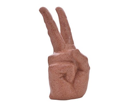 Escultura em Resina Hand Peace - Terracota | Westwing