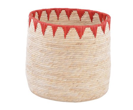 Cesto em Palha Chuong - Vermelho | Westwing
