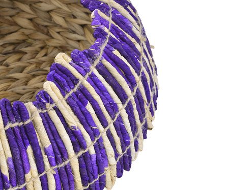 Cesto em Palha com Alça Dam Trau - Roxo | Westwing