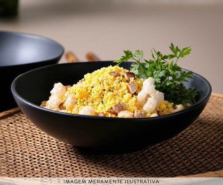 Tigela Média Orgânica Orgânico Preto Matte Preto | Westwing