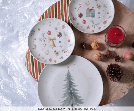 Jogo de Pratos para Sobremesa Noite de Natal | Westwing