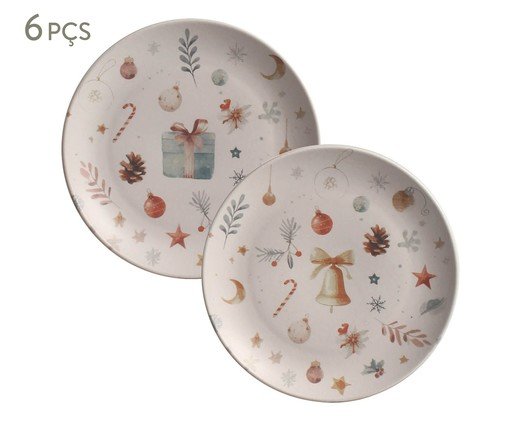 Jogo de Pratos para Sobremesa Noite de Natal, Colorido | WestwingNow