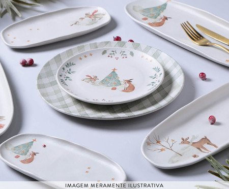 Jogo de Travessas Oval Orgânico Christmas Card | Westwing