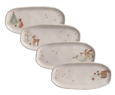 Jogo de Travessas Oval Orgânico Christmas Card | Westwing