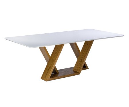 Mesa de Jantar Hohen Amêndoa e Branco