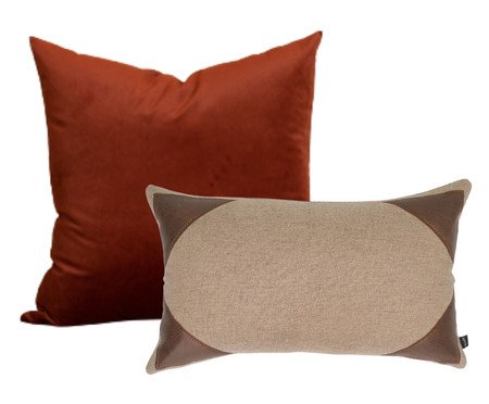 Jogo de Almofadas Terracota e Marrom | Westwing