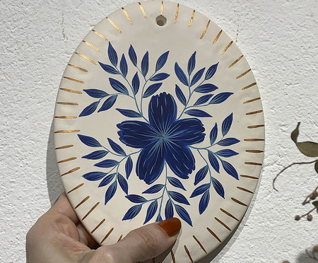 Plaquinha de Parede Floral Azul Marinho | WestwingNow