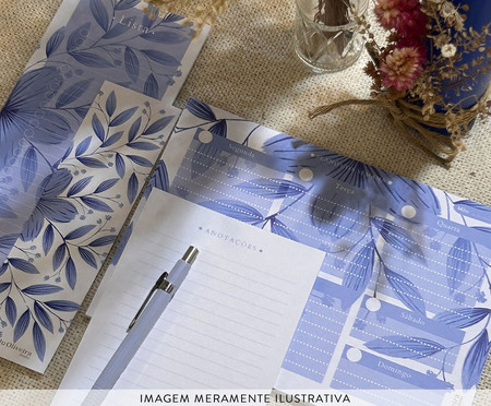 Kit Papelaria Floral Azul | WestwingNow
