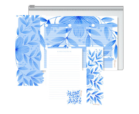 Kit Papelaria Floral Azul | WestwingNow