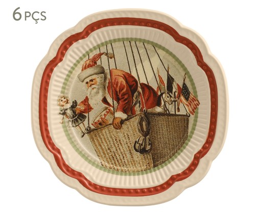 Jogo de Prato de Sobemesa Santa Claus Digital, Colorido | WestwingNow