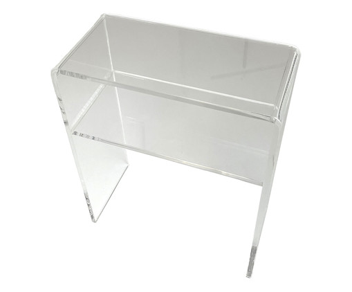 Mesa Lateral com Prateleira Corin Cristal, Transparente | WestwingNow