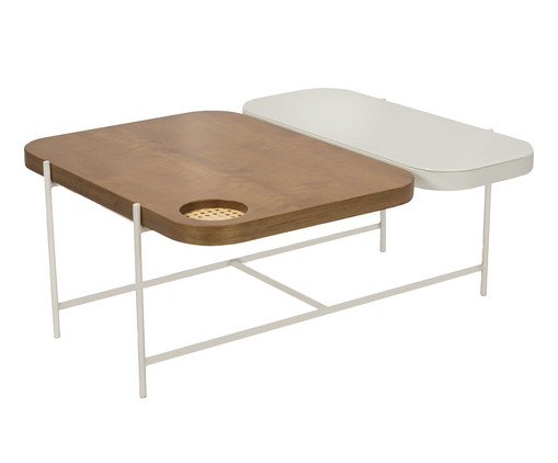 Mesa de Centro Dupla Off-White, wood pattern | WestwingNow