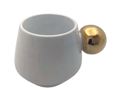 Xícara Sphere Branca com Ouro 160ml, Branco | WestwingNow