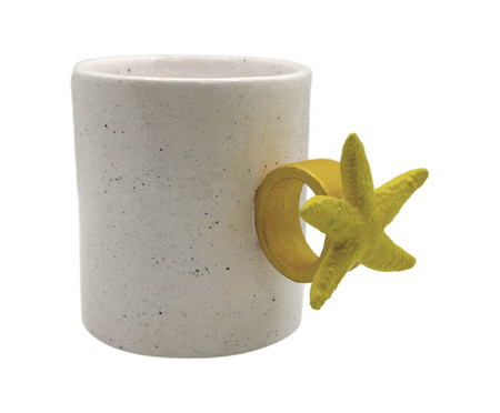 Caneca Starfish Branca e Amarela 200ml