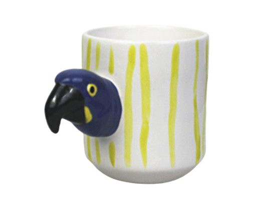 Caneca Fauna Arara Amarelo e Branco, Branco | WestwingNow