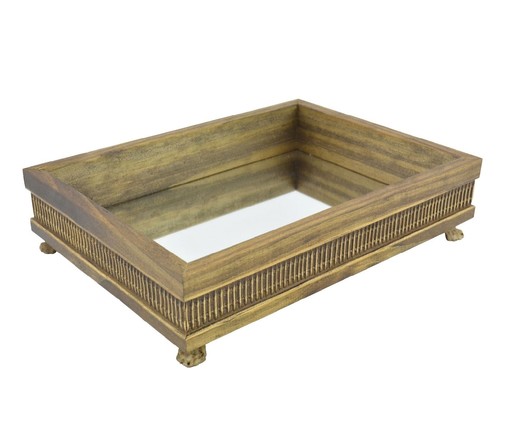 Bandeja em Madeira com Base em Resina Liz Natural, wood pattern | WestwingNow