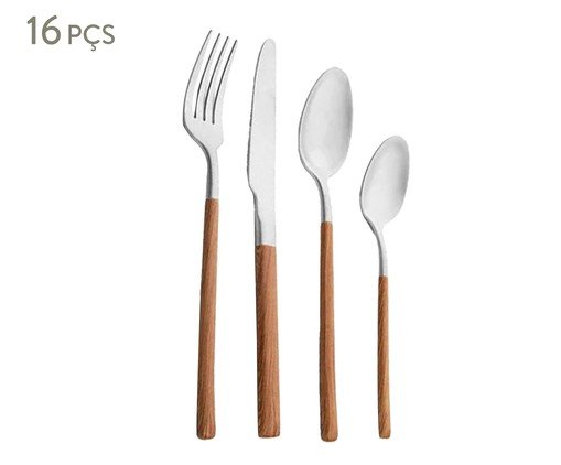 Faqueiro Garbo Ranch Silver Matte, Prata ou Metálico | WestwingNow