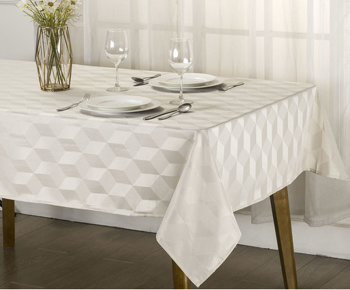 Toalha de Mesa Aretha Taupe, Branco | WestwingNow