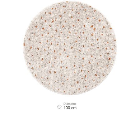 Tapete Redondo Spots - Pérola e Açafrão | Westwing