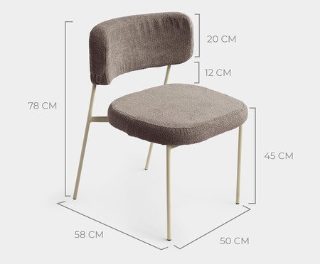 Cadeira Slim Boucle Cinza e Taupé | Westwing