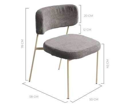 Jogo de Mesa de Jantar Orgânica Taupe Slim Boucle Cinza- 05 Peças | Westwing