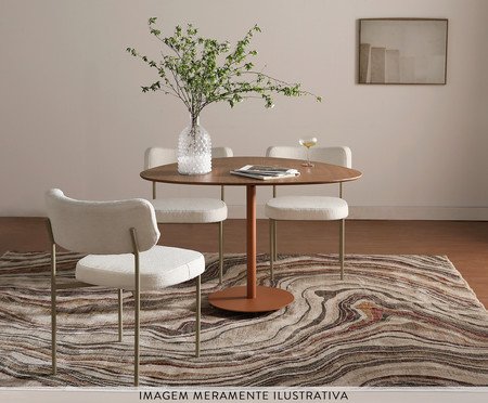Cadeira Slim Boucle Off White e Taupé | Westwing