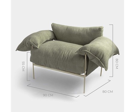 Poltrona Verde Confortável Asa Loop Taupe | Westwing