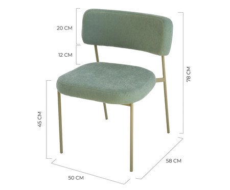 Cadeira Slim Sarja Sálvia e Verde | Westwing