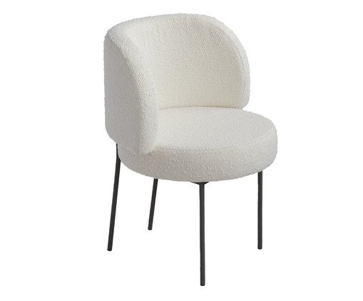 Cadeira Zurique Bouclé Off White e Preta, black | WestwingNow