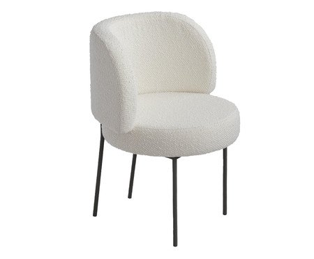 Cadeira Zurique Bouclé Off White e Preta | Westwing
