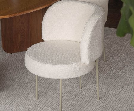 Cadeira Zurique Bouclé Off White e Preta | Westwing