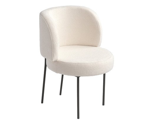Cadeira Zurique Bouclé Off White e Preta, black | WestwingNow