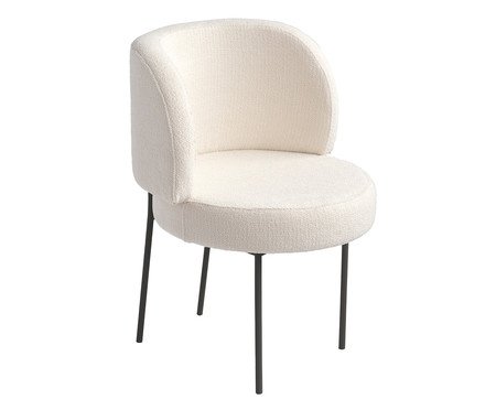 Cadeira Zurique Bouclé Off White e Preta | Westwing