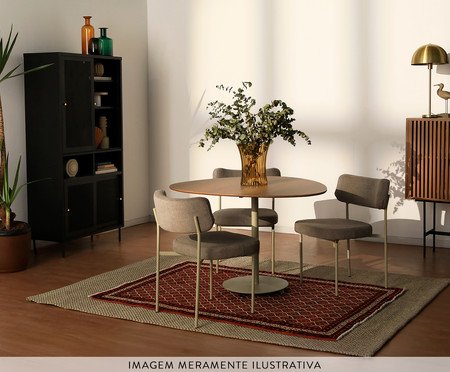 Jogo de Mesa de Jantar Orgânica Taupe Slim Boucle Chá Verde | Westwing