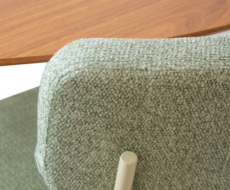 Jogo de Mesa de Jantar Orgânica Taupe Slim Boucle Chá Verde | Westwing