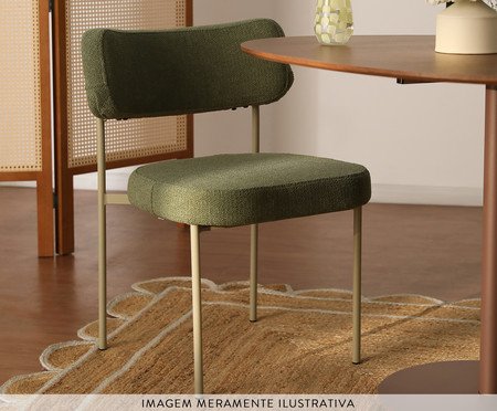 Jogo de Mesa de Jantar Orgânica Taupe Slim Boucle Chá Verde | Westwing