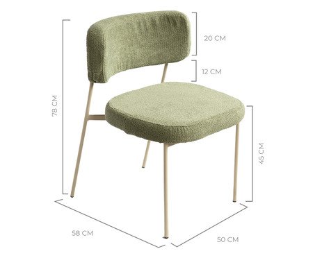 Jogo de Mesa de Jantar Orgânica Taupe Slim Boucle Chá Verde | Westwing