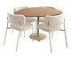 Jogo de Mesa de Jantar Orgânica Taupe Slim Boucle Off White, Cobre | WestwingNow