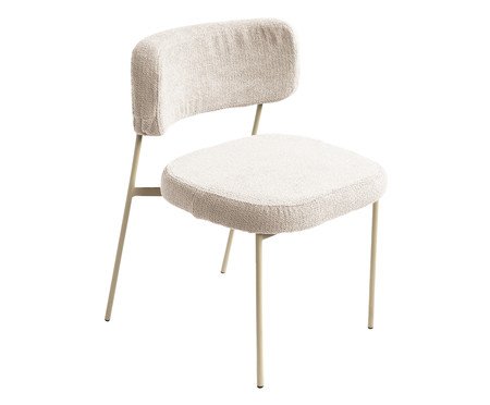 Jogo de Mesa de Jantar Orgânica Taupe Slim Boucle Off White | Westwing