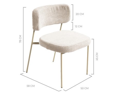 Jogo de Mesa de Jantar Orgânica Taupe Slim Boucle Off White | Westwing