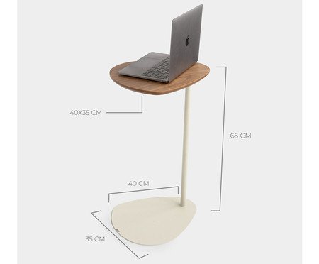 Mesa de Apoio Orgânica Jatobá Porcelana | Westwing
