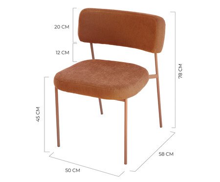 Cadeira Slim Sarja Argila e Terracota | Westwing