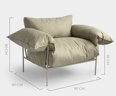Poltrona Confortável Asa Dark Sage Taupe | Westwing