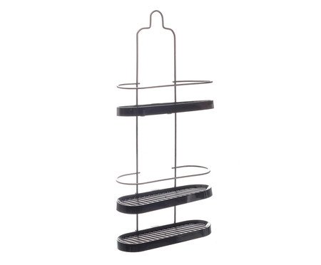 Prateleira para Box Wave Tri Trim Got Cromo e Concreto  - Preto e Prata