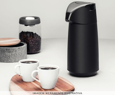 Garrafa Térmica com Bomba Villani Preto | Westwing