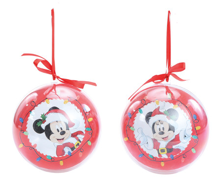 Jogo de Enfeite de Natal Bolas Mickey e Minnie