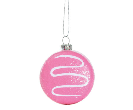 Enfeite de Natal para pendurar Macarom Candy - Rosa e Branco