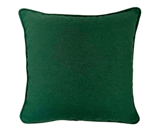 Capa de Almofada Linho Verde Musgo com Viés, Verde | WestwingNow