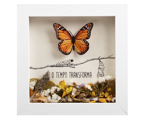 Quadro Borboleta Laranja Branco - M, Branco | WestwingNow